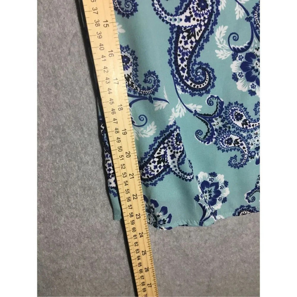 Womens Charlotte Russe Dress Size Small Paisley Print Boho Beachy Teal Blue - Picture 4 of 4